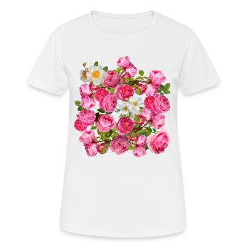 Magie de la fleur mélange rose et rose - T-shirt respirant Femme - blanc - Devant - AI Model Female 172 dark (172cm)