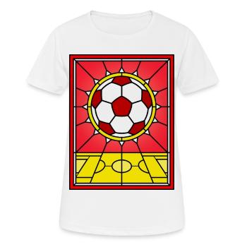 Buntglas-Fußballfeld - Frauen T-Shirt atmungsaktiv - Weiß - Vorne - AI Model Female 172 dark (172cm)