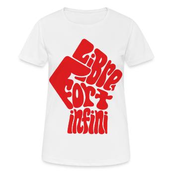 LIBRE FORT hom - let's talk - T-shirt respirant Femme - blanc - Devant - AI Model Female 172 dark (172cm)