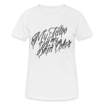 Tattoo Script My Skin Color - T-shirt respirant Femme - blanc - Devant - AI Model Female 172 dark (172cm)