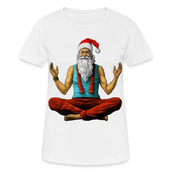 Meditation Weihnachten Yogi - Frauen T-Shirt atmungsaktiv - Weiß - Vorne - AI Model Female 172 dark (172cm)