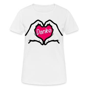 Dankeschön Danke HERZ - Frauen T-Shirt atmungsaktiv - Weiß - Vorne - AI Model Female 172 dark (172cm)