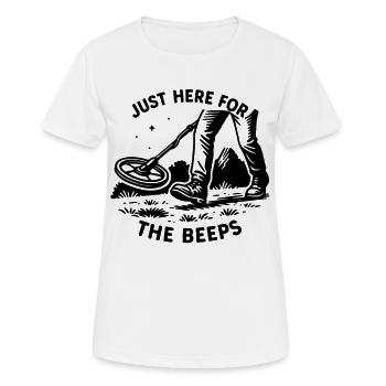 Just Here For The Beeps Metal Detecting Adventure - Women's Breathable T-Shirt - white - Front - AI Model Female 172 dark (172cm)
