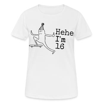 Cadeau d’anniversaire 16 ans 16 ans 16 - T-shirt respirant Femme - blanc - Devant - AI Model Female 172 dark (172cm)