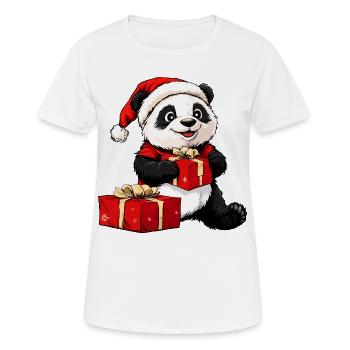 Panda Santa Claus - T-shirt respirant Femme - blanc - Devant - AI Model Female 172 dark (172cm)