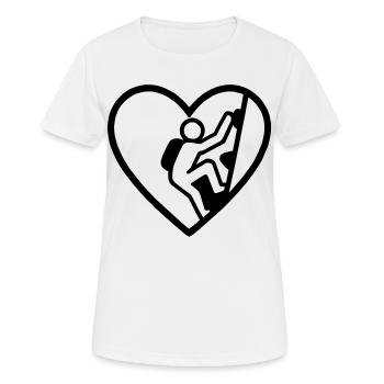 Escalade de cœur – Passion verticale - T-shirt respirant Femme - blanc - Devant - AI Model Female 172 dark (172cm)