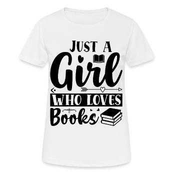 Just a girl who loves books - Women's Breathable T-Shirt - white - Front - AI Model Female 172 dark (172cm)