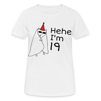 19 ans anniversaire - Cadeau 19e anniversaire - T-shirt respirant Femme - blanc - Devant - AI Model Female 172 dark (172cm)