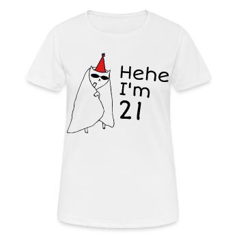 21 ans anniversaire - Cadeau 21e anniversaire - T-shirt respirant Femme - blanc - Devant - AI Model Female 172 dark (172cm)