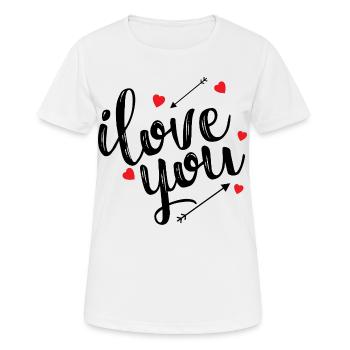 Je T'aime Déclaration Amour Romantique Passion - T-shirt respirant Femme - blanc - Devant - AI Model Female 172 dark (172cm)