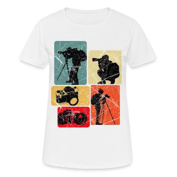 Matériel des photographes Silhouettes Collage - T-shirt respirant Femme - blanc - Devant - AI Model Female 172 dark (172cm)