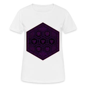Geometrie Mandala Muster Feier Festival Wear Yoga  - Frauen T-Shirt atmungsaktiv - Weiß - Vorne - AI Model Female 172 dark (172cm)