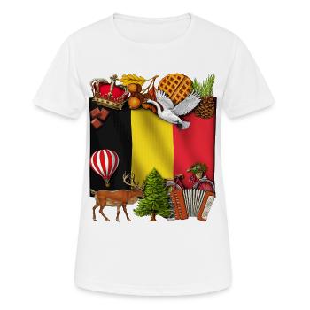 Belgium - Women's Breathable T-Shirt - white - Front - AI Model Female 172 dark (172cm)