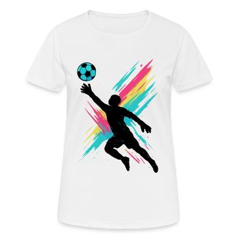 Bang de football coloré, art de football de rue - T-shirt respirant Femme - blanc - Devant - AI Model Female 172 dark (172cm)