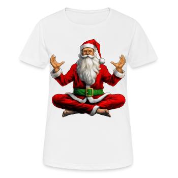 Noël des yogis - T-shirt respirant Femme - blanc - Devant - AI Model Female 172 dark (172cm)