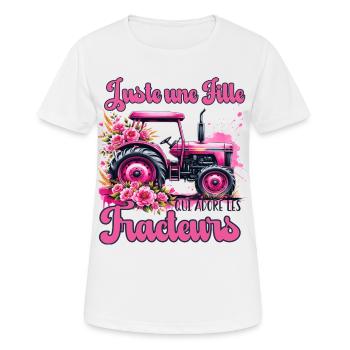 Just a girl who loves tractors humor - Women's Breathable T-Shirt - white - Front - AI Model Female 172 dark (172cm)
