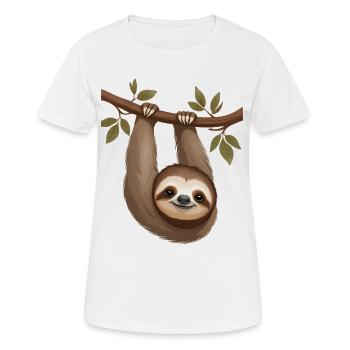 Sloth on a branch – Slow charm - Women's Breathable T-Shirt - white - Front - AI Model Female 172 dark (172cm)