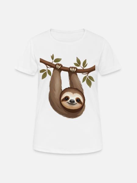 Sloth on a branch – Slow charm - Women's Breathable T-Shirt - white