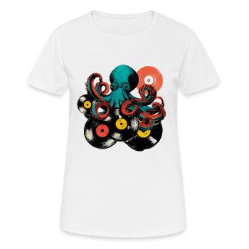 Mix vinyle Octopus - T-shirt respirant Femme - blanc - Devant - AI Model Female 172 dark (172cm)