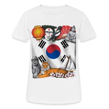 South Korea - Women's Breathable T-Shirt - white - Front - AI Model Female 172 dark (172cm)