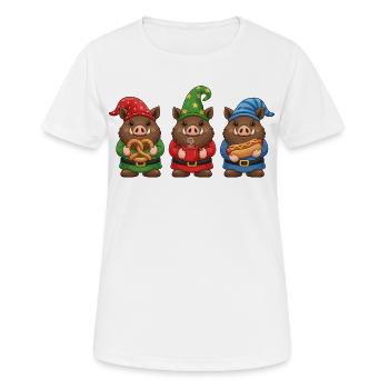 Wildschwein Weihnachten Jäger Keiler - Frauen T-Shirt atmungsaktiv - Weiß - Vorne - AI Model Female 172 dark (172cm)