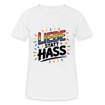 Love Instead Than Hate - Logo Cool Pride - T-shirt respirant Femme - blanc - Devant - AI Model Female 172 dark (172cm)