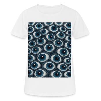 Augen  Muster - Frauen T-Shirt atmungsaktiv - Weiß - Vorne - AI Model Female 172 dark (172cm)