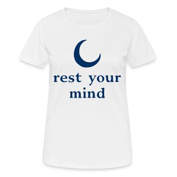 Rest Your Mind Moon Mindfulness Statement - Women's Breathable T-Shirt - white - Front - AI Model Female 172 dark (172cm)