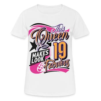 Reines femmes pour 19e anniversaire - T-shirt respirant Femme - blanc - Devant - AI Model Female 172 dark (172cm)