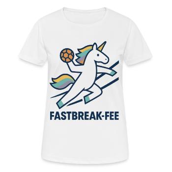 Einhorn Handball Fastbreak Fee, Konter Zauber - Frauen T-Shirt atmungsaktiv - Weiß - Vorne - AI Model Female 172 dark (172cm)