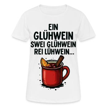 Ein Glühwein, swei Glühwein – Lustig Weihnachten - Frauen T-Shirt atmungsaktiv - Weiß - Vorne - AI Model Female 172 dark (172cm)