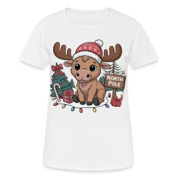 Noël du renne au pôle Nord - T-shirt respirant Femme - blanc - Devant - AI Model Female 172 dark (172cm)