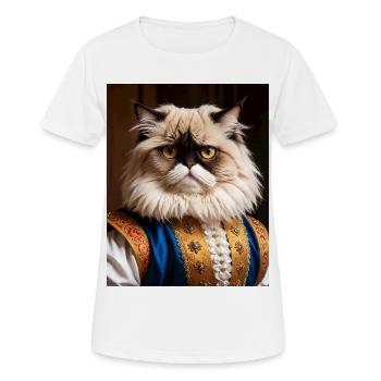 Patte de velours royale – Le chat aristocrate - T-shirt respirant Femme - blanc - Devant - AI Model Female 172 dark (172cm)