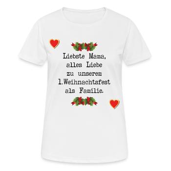 Erstes Weihnachten Baby Mama Familie - Frauen T-Shirt atmungsaktiv - Weiß - Vorne - AI Model Female 172 dark (172cm)
