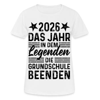 Année 2026 Legends End École primaire - T-shirt respirant Femme - blanc - Devant - AI Model Female 172 dark (172cm)