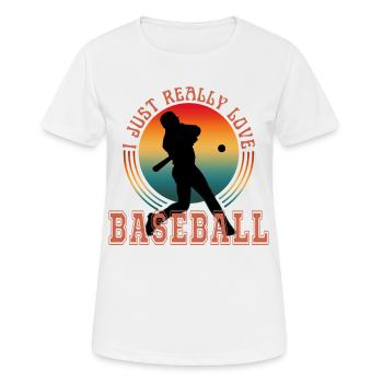 ICH LIEBE BASEBALL EINFACH WIRKLICH SEHR - Frauen T-Shirt atmungsaktiv - Weiß - Vorne - AI Model Female 172 dark (172cm)