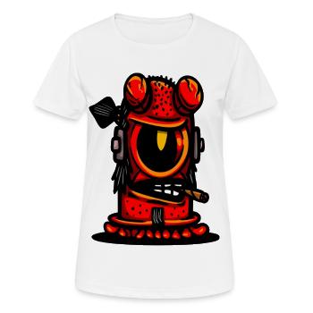 Caricature du Diable Rouge - T-shirt respirant Femme - blanc - Devant - AI Model Female 172 dark (172cm)