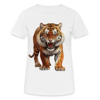 Tigre - T-shirt respirant Femme - blanc - Devant - AI Model Female 172 dark (172cm)