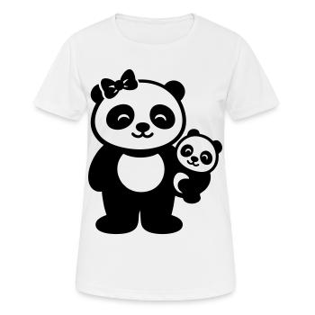 Mama Panda Mit Baby Geschenk Familie - Frauen T-Shirt atmungsaktiv - Weiß - Vorne - AI Model Female 172 dark (172cm)
