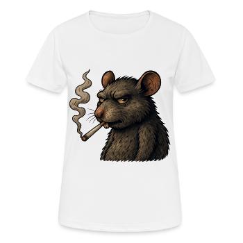 Smoking Rat - Women's Breathable T-Shirt - white - Front - AI Model Female 172 dark (172cm)