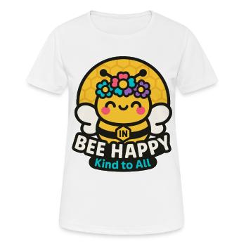 Bee Happy, Sweet Bee, Kindness Vibes - Women's Breathable T-Shirt - white - Front - AI Model Female 172 dark (172cm)