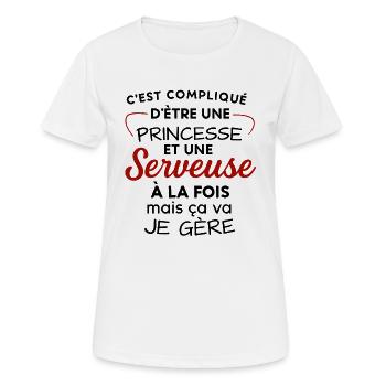 Princess and Waitress: Double Vocation - Women's Breathable T-Shirt - white - Front - AI Model Female 172 dark (172cm)