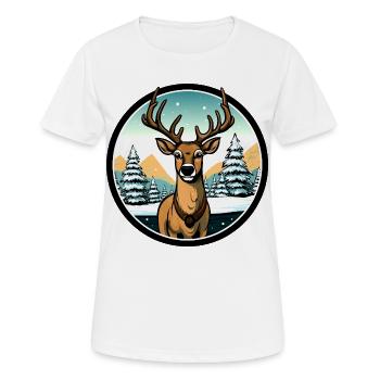 Hirsche Winter Style - Frauen T-Shirt atmungsaktiv - Weiß - Vorne - AI Model Female 172 dark (172cm)
