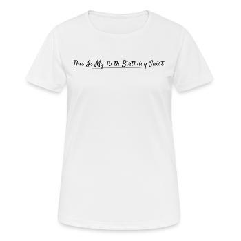 15-jähriges Jubiläum, 15-jähriges Jubiläum - Frauen T-Shirt atmungsaktiv - Weiß - Vorne - AI Model Female 172 dark (172cm)
