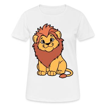 Lionceau cartoon chaleureux - T-shirt respirant Femme - blanc - Devant - AI Model Female 172 dark (172cm)