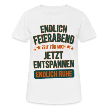 Enfin l’heure de fermeture, maintenant le week-end de détente - T-shirt respirant Femme - blanc - Devant - AI Model Female 172 dark (172cm)