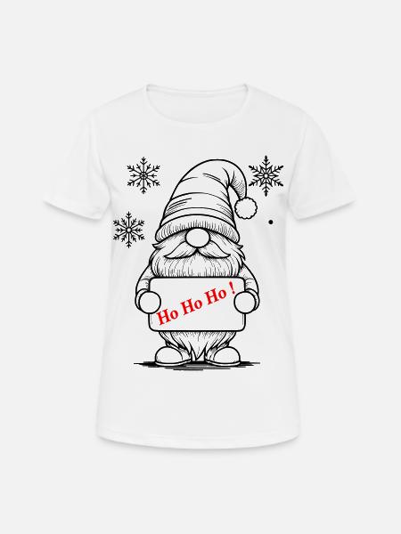 gnome de noël - T-shirt respirant Femme - blanc