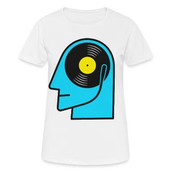 Vinyl Album Head Pop Art - Women's Breathable T-Shirt - white - Front - AI Model Female 172 dark (172cm)