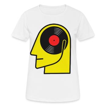 Retro-Vinyl-Album-Kopfporträt - Frauen T-Shirt atmungsaktiv - Weiß - Vorne - AI Model Female 172 dark (172cm)