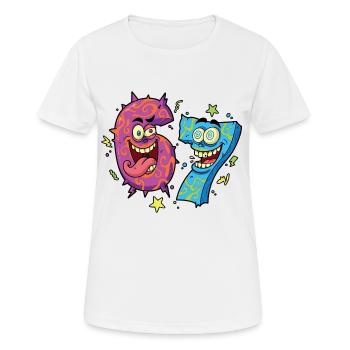 Six Sept Monstres - T-shirt respirant Femme - blanc - Devant - AI Model Female 172 dark (172cm)